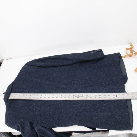 Vintage lanvin paris sport coat men's 40 hopsack notch lapel blue green jacket - Picture 8 of 15